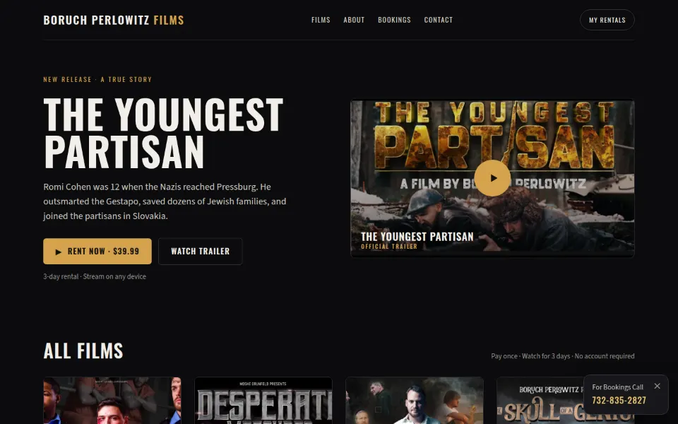 Boruch Perlowitz Films home page
