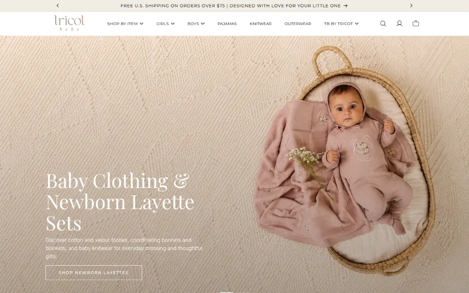 Tricot Bebe home page