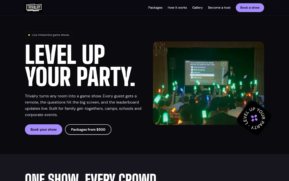 Trivalry Gameshow home page